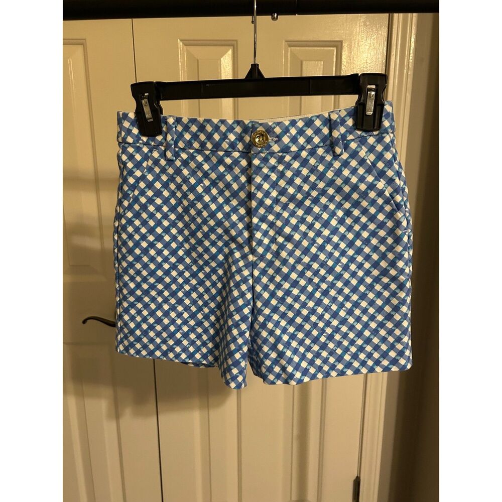 Lilly Pulitzer Boca Blue DOUBLE CHECKING GRETCHEN SHORTS Size 00